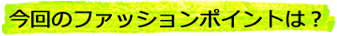 今回のファッションポイントは？