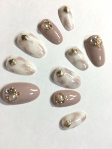 大理石ネイル　モノトーン