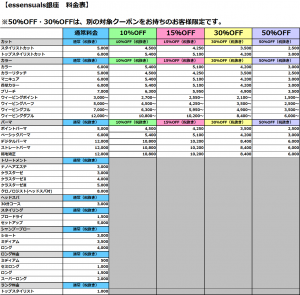 ES料金表完成