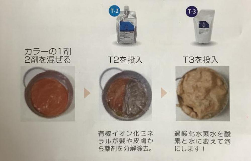 Ash中山店では、ジアミン除去をカラーの施術後必ずやります。