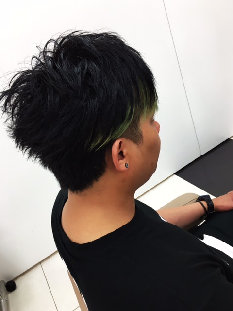インナーカラ　2ブロックショート