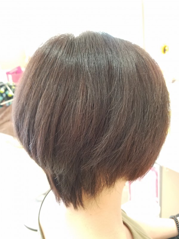 【白髪も染まる艶カラー】ブルーアッシュブラウン×ショートボブ