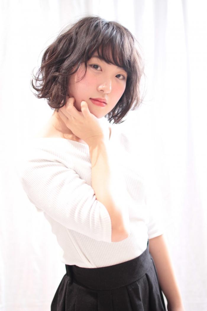 大人可愛い無造作ボブ
