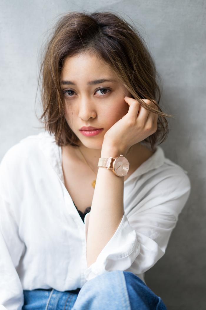 外国人風ニュアンスボブ