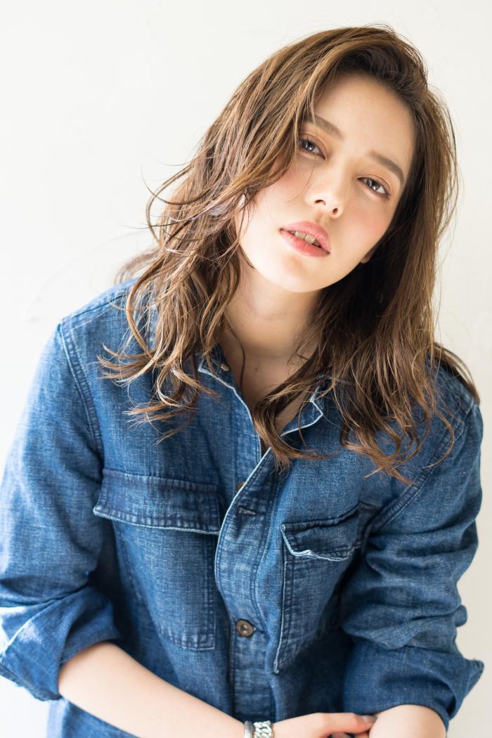 外国人風かきあげセミロング｜サブ写真②