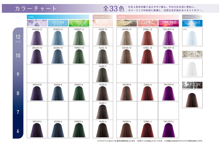イルミナカラーのカラーバリエーションは？