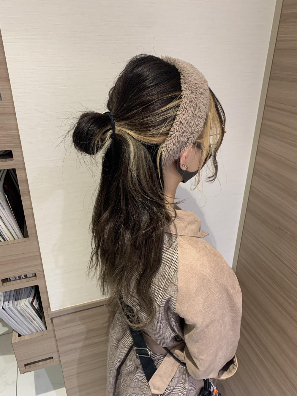 ヘアバンドをつけてお団子♡