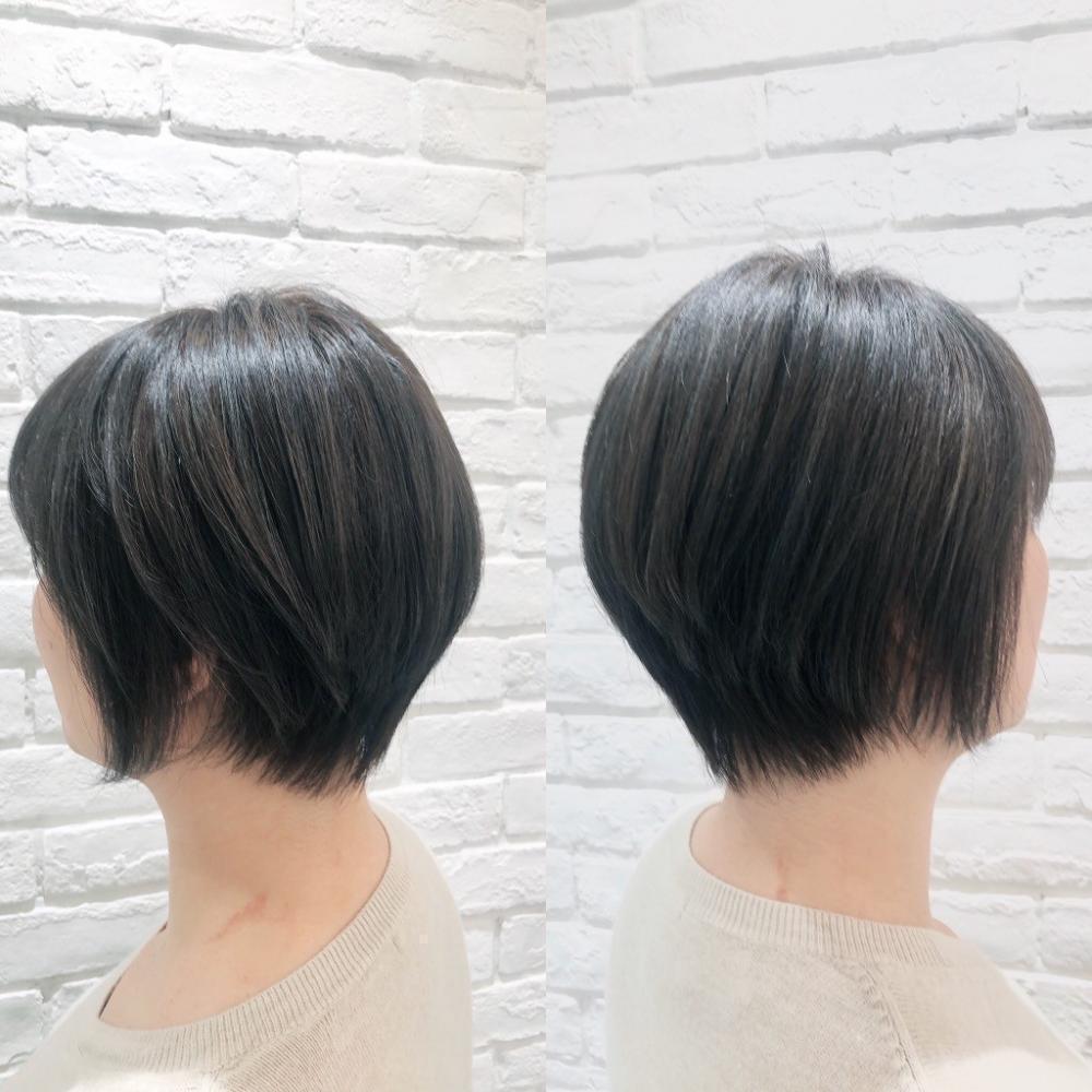 軽さを出した大人女性のショートボブ！