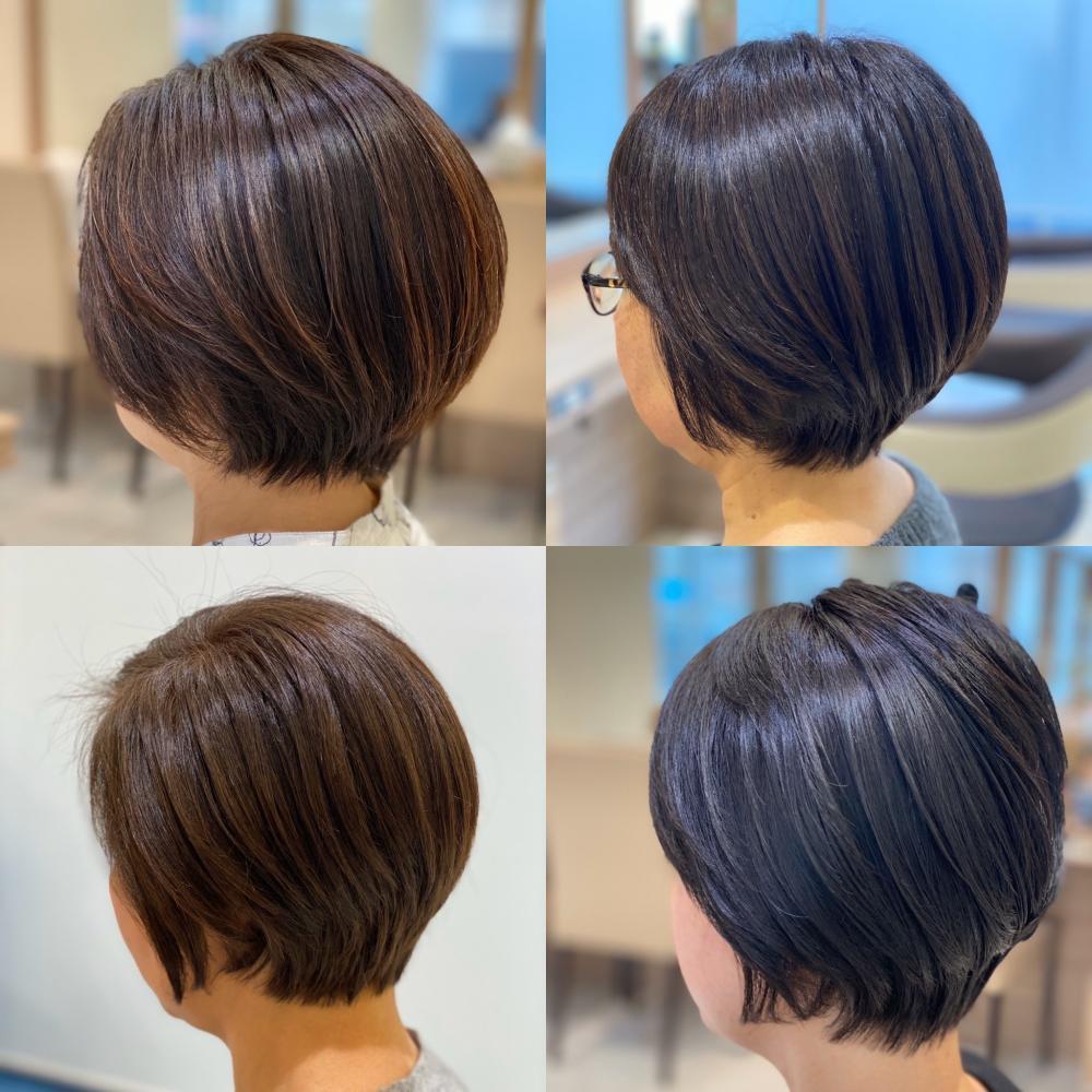 襟足短めの丸みのあるショートスタイル