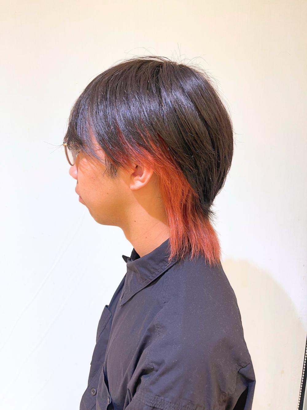 サイド〜襟足、シャインオレンジ