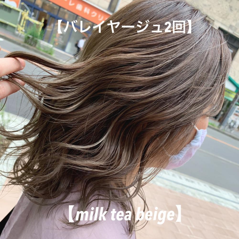 明るい白髪染め×ミルクティーベージュ♡
