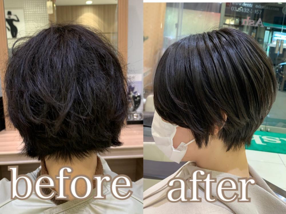 ショートに縮毛矯正は？