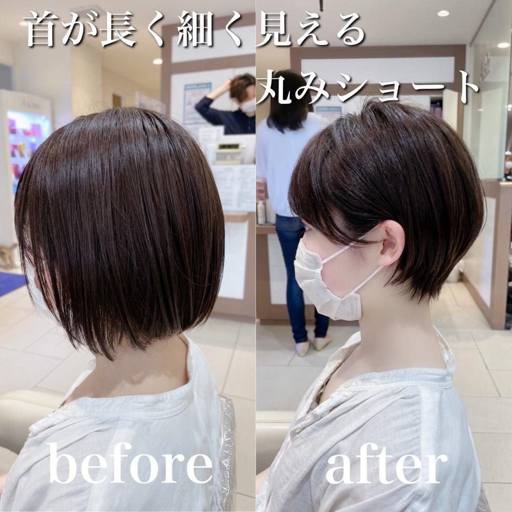 スタイルが良くなる【首長効果】丸みショート