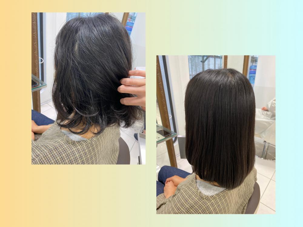 縮毛矯正でツヤを出す