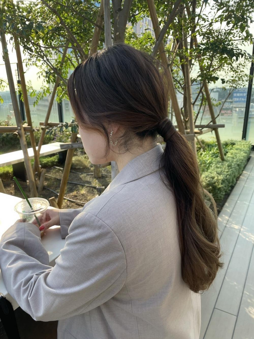 韓国女優風ローポニーテール