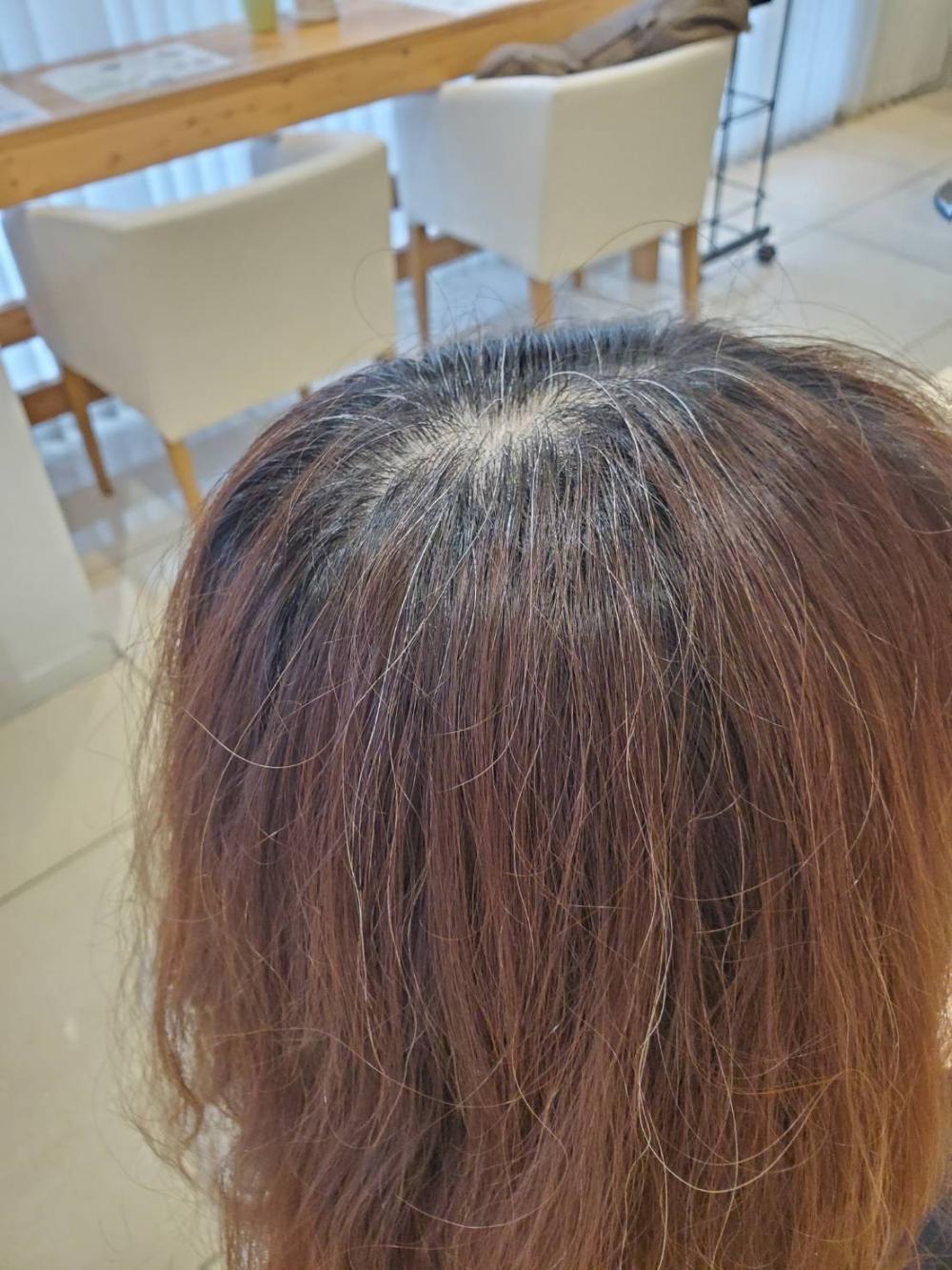 まず単純に純粋に白髪染め用の明るめな薬剤