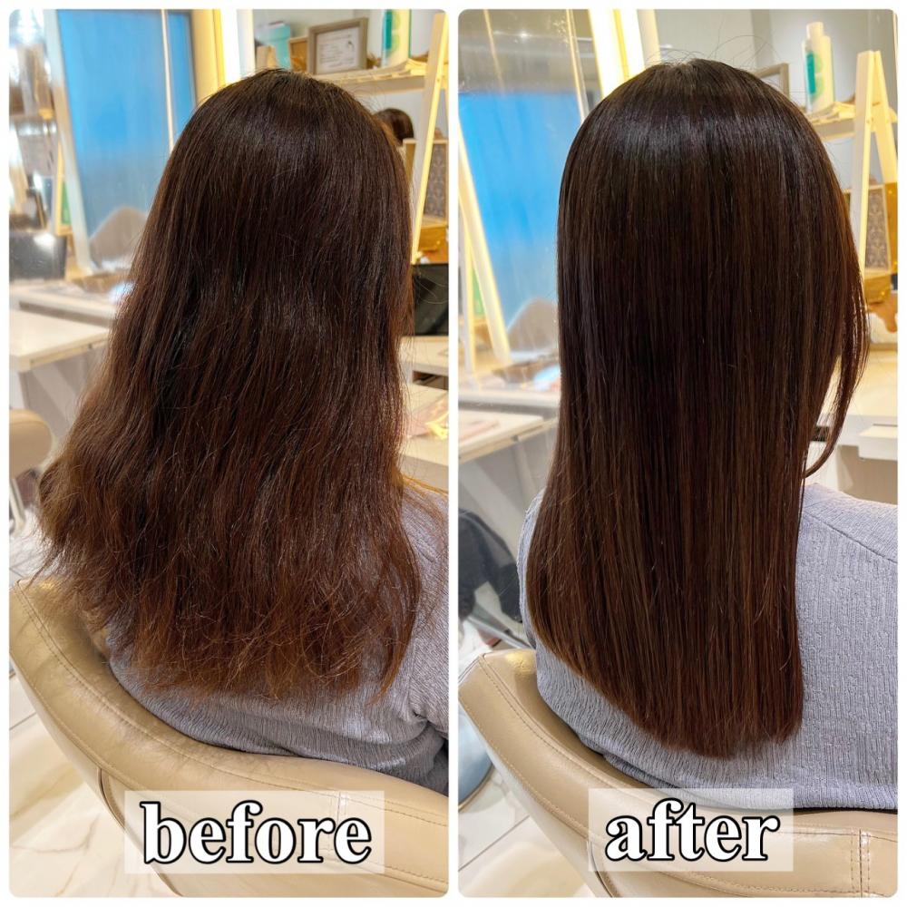 目に目に見えてわかる！before after 髪質改善トリートメント♡