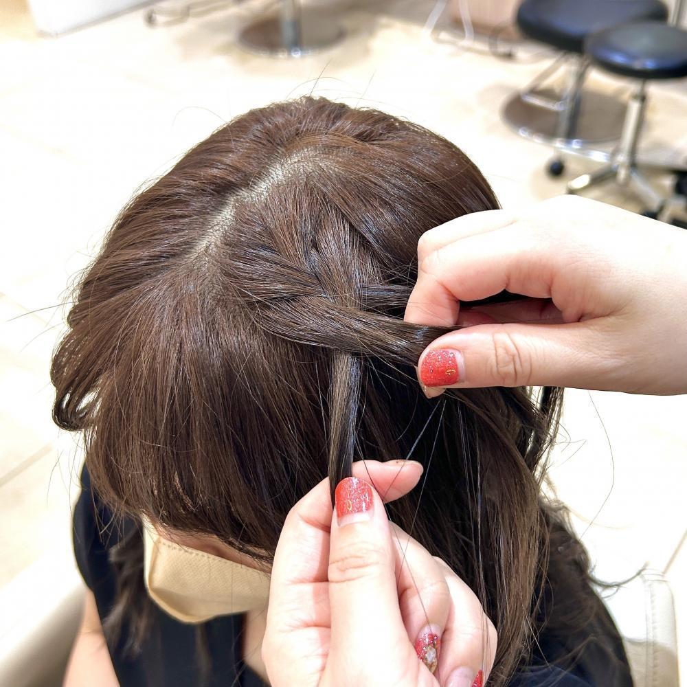 ステップ７　左から髪を足す