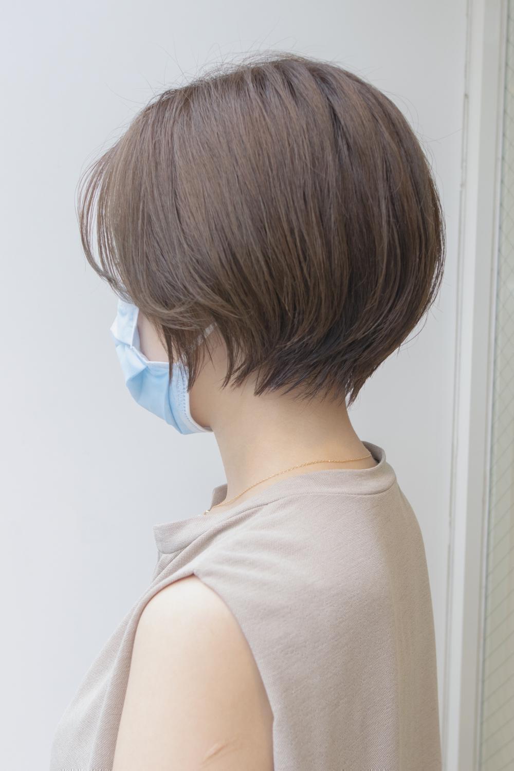丸みショートの襟足