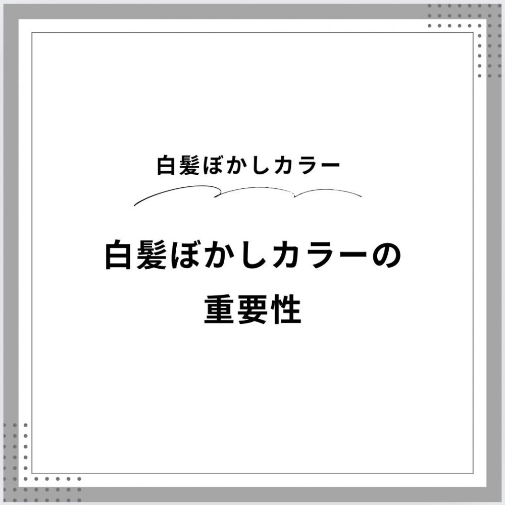 白髪ぼかしカラーの重要性