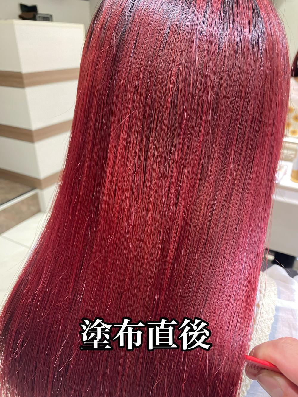 塗布直後の仕上がりと初日の色持ち