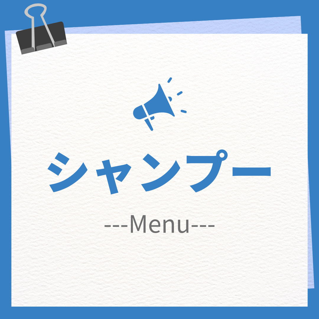 シャンプーメニューについて
