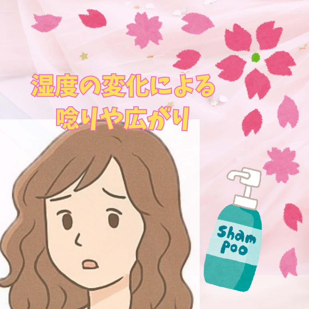 湿度の変化で髪が広がる・うねる