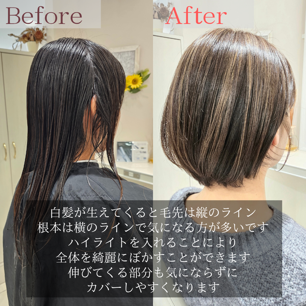 ■ 白髪ぼかしとハイライトの効果