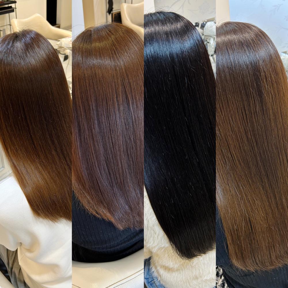 ヘアアイロンでストレートに形を整える