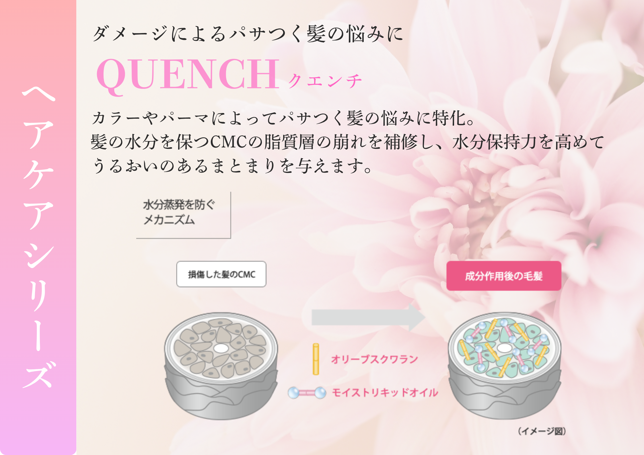 Aujua【クエンチ】ダメージによるパサつく髪の悩みに