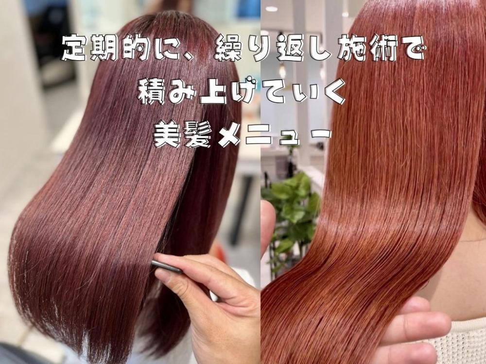定期的な、施術で積み上げていく美髪メニュー