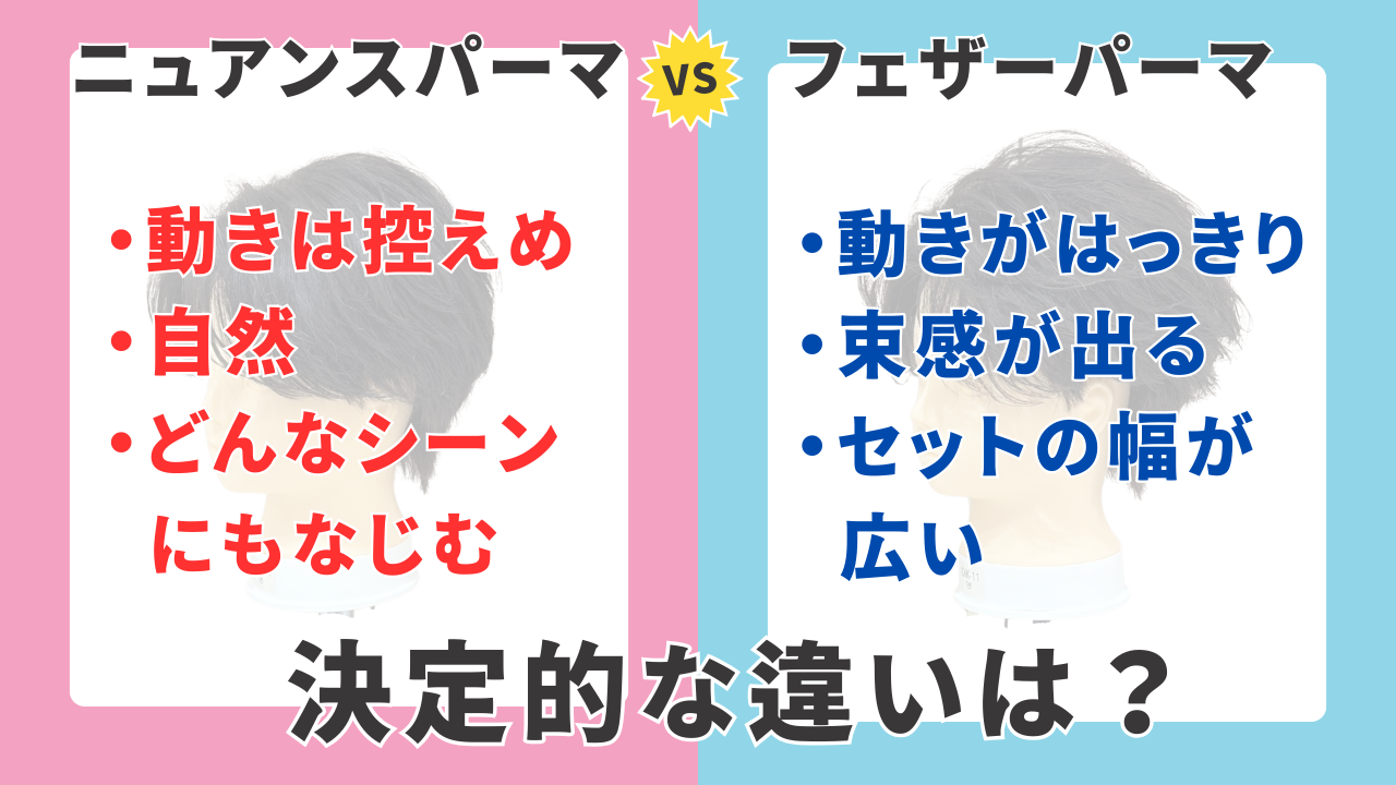 ③ フェザーパーマとニュアンスパーマの決定的な違い