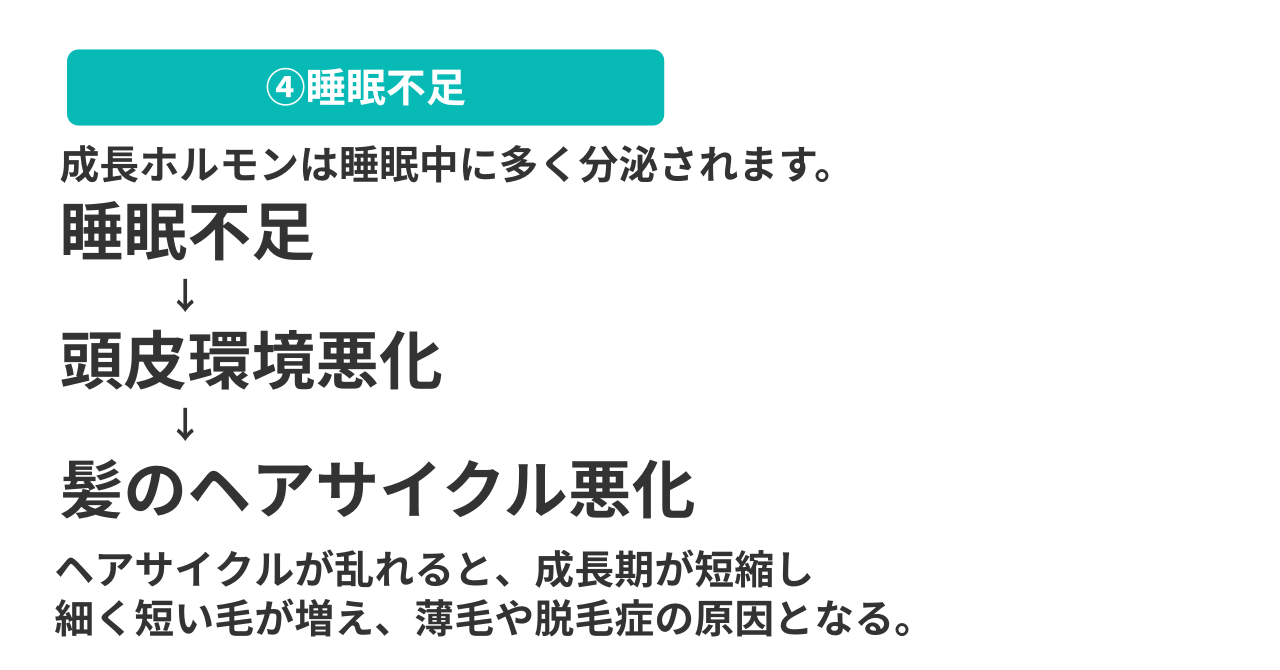 ④睡眠不足