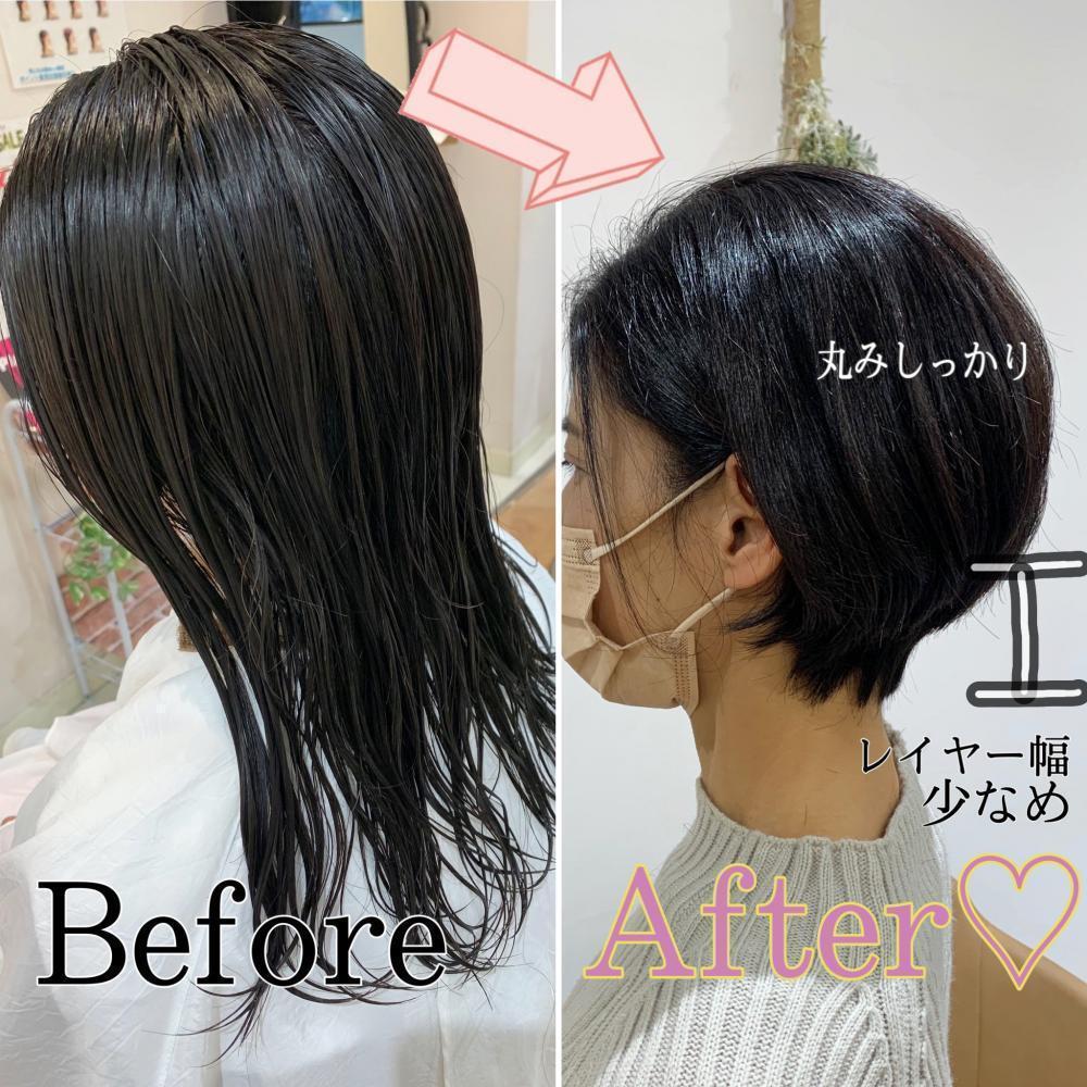 バッサリシャープなショートボブ