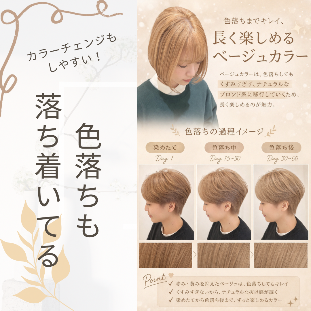 ⑤ 色落ちまで楽しめる＝継続しやすい