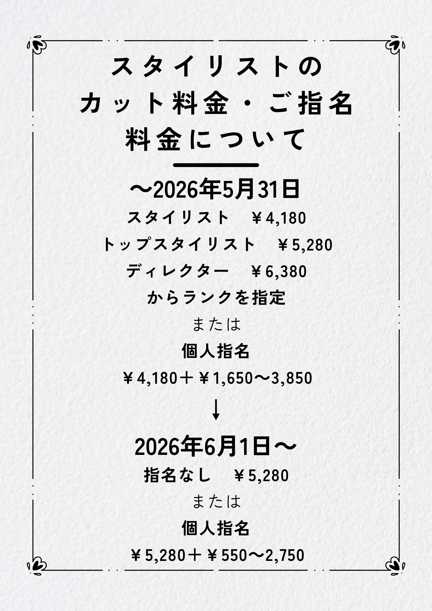 担当者のランクのみ指定を廃止いたします