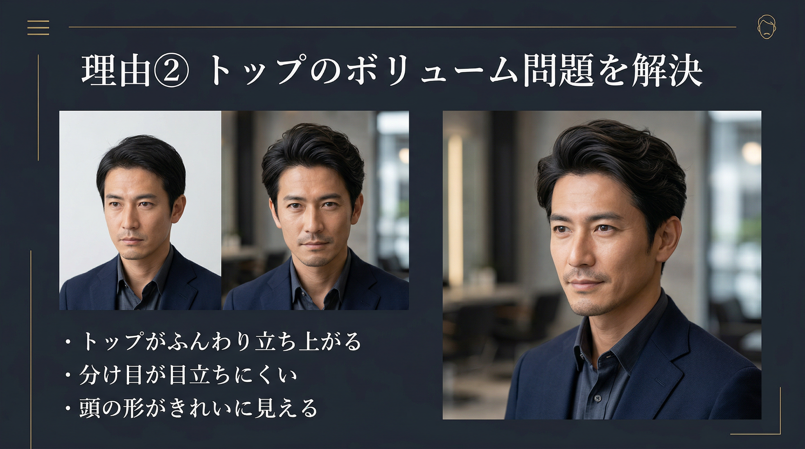 ② トップのボリューム悩みを自然にカバー