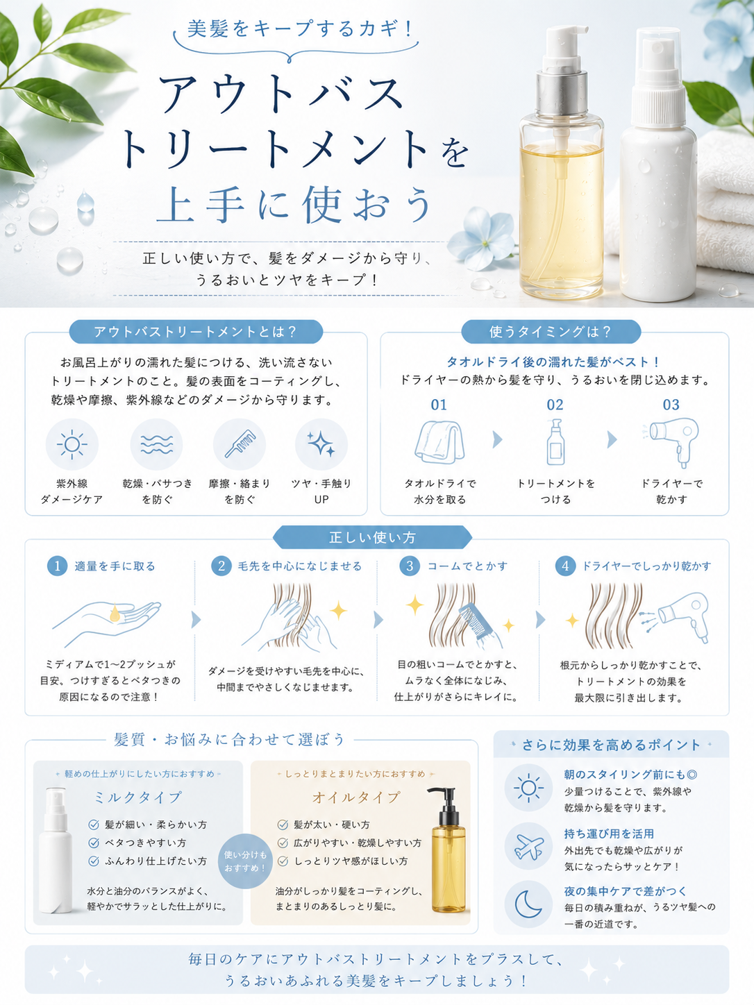 アウトバストリートメントを上手に使おう