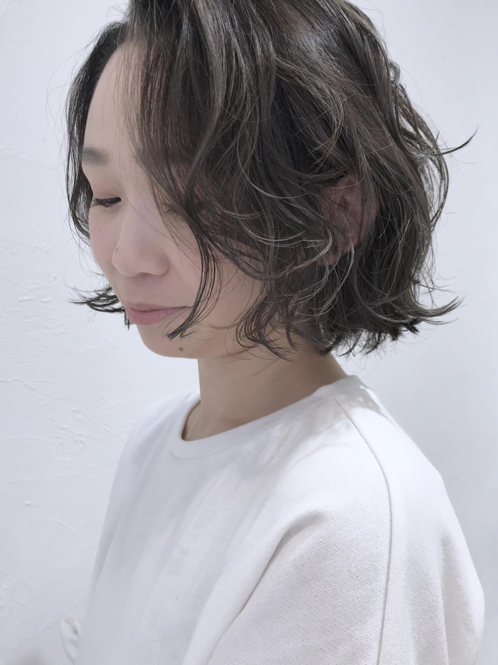 明るい白髪染め×ハイライト