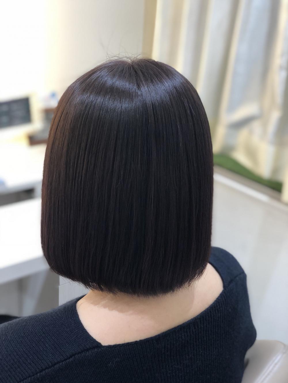 髪質改善縮毛矯正ストレートボブ