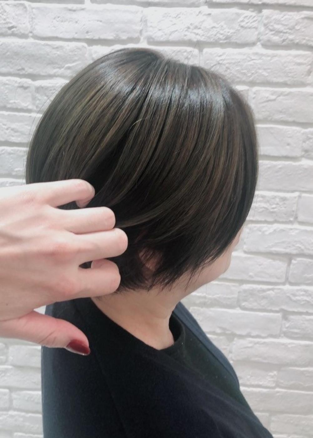 大人女性のハイライトボブ｜サブ写真③