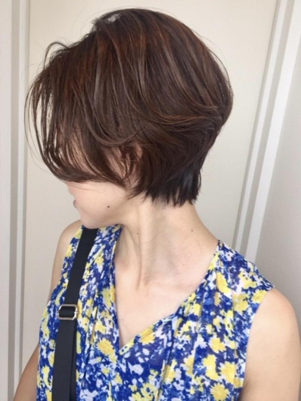 大人ハイライトカラーショート