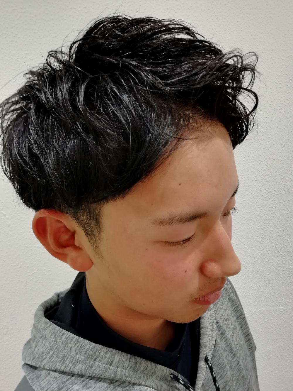 王道アップバング×ツーブロック