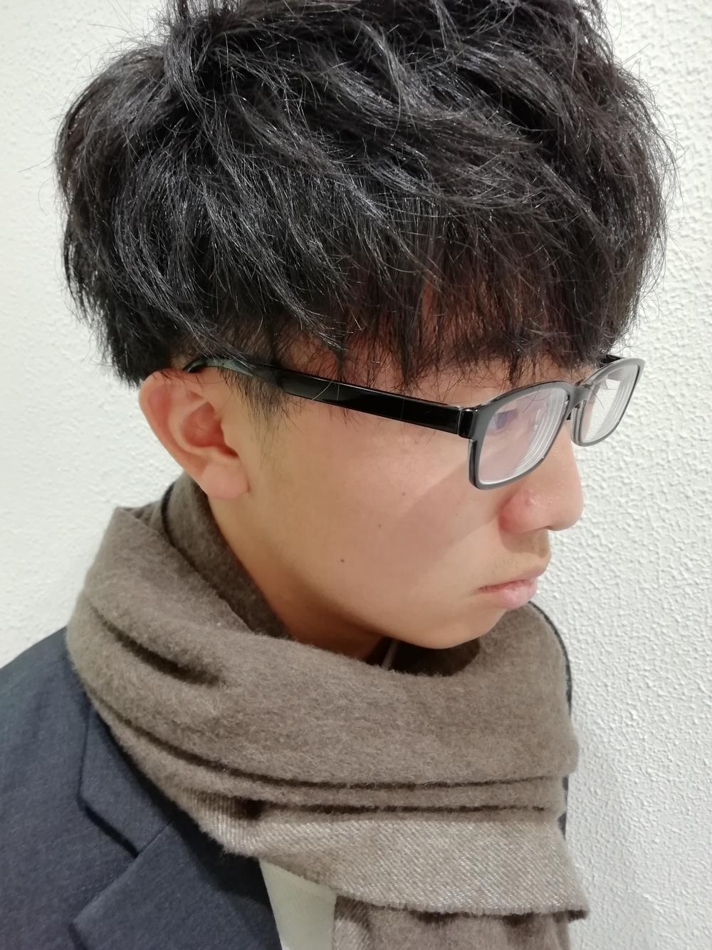 メガネ×マッシュ