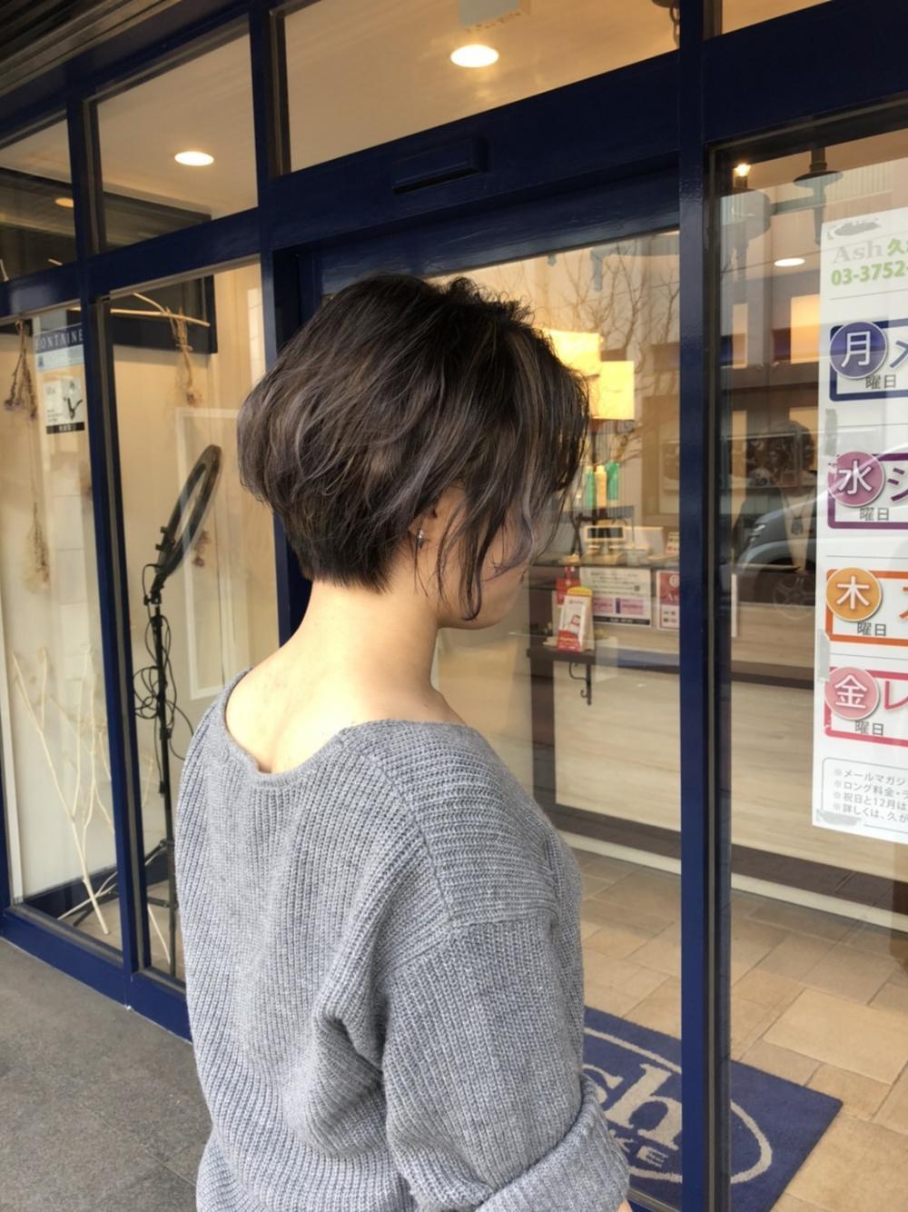 小顔大人ショートハイライト
