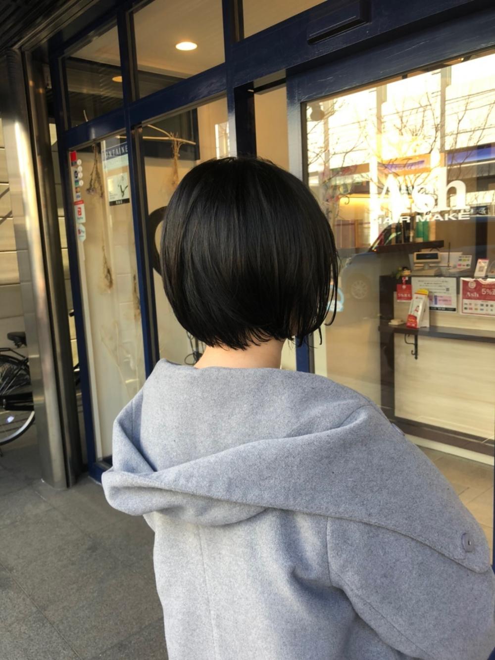 ミニマムボブ<ワンレングスでも毛先の柔らかさ>