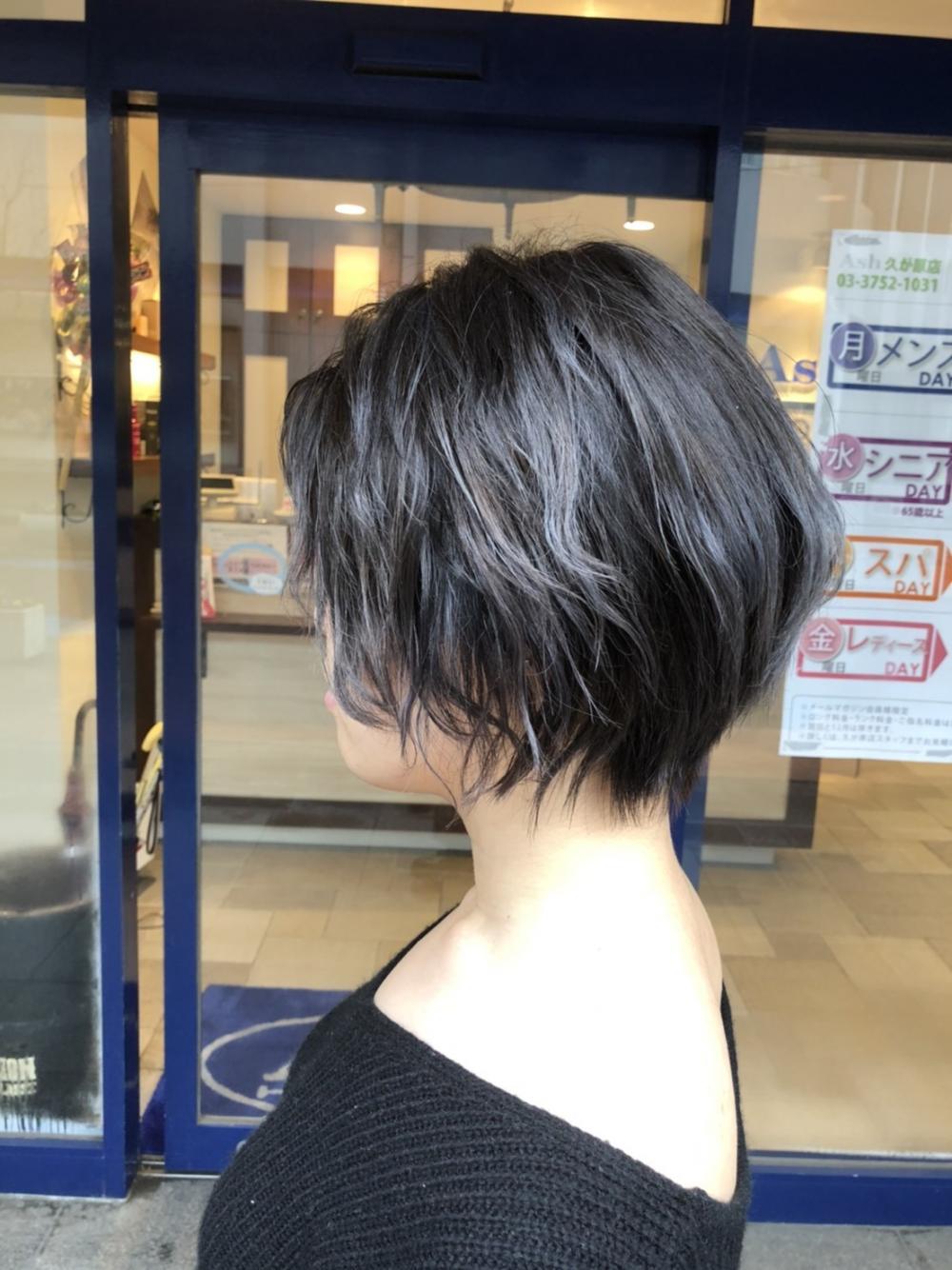 波ウェーブ小顔ショート