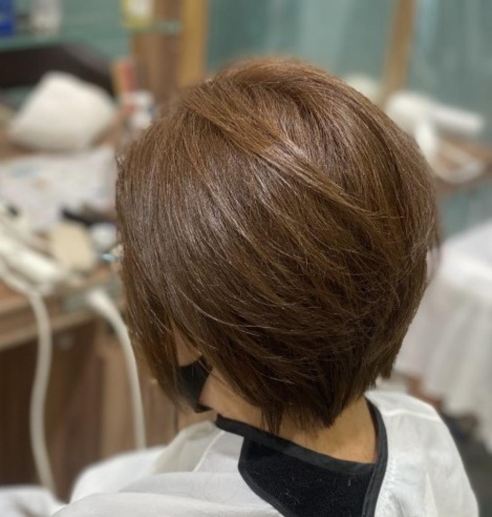 ショート×ミルクティーベージュ