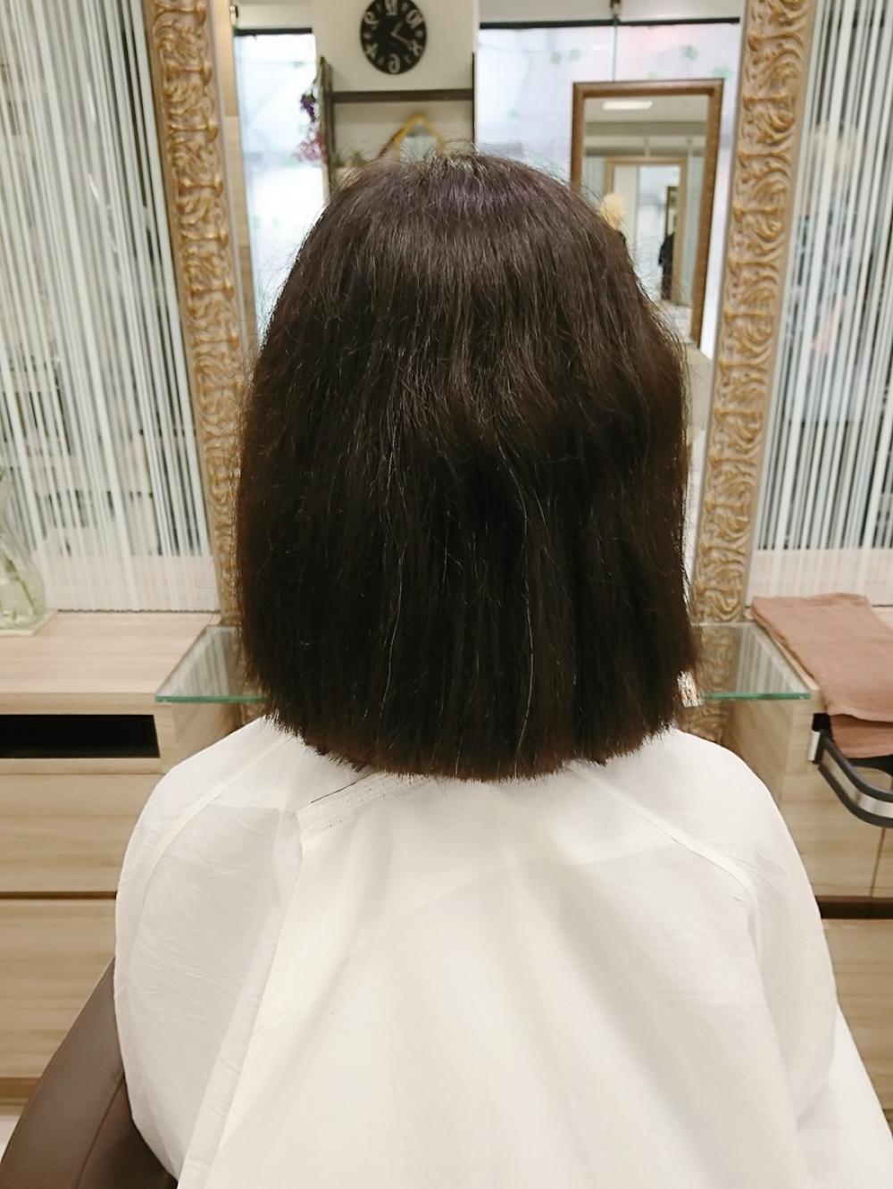 ✡ヘアドネーションでばっさりカット▷▷プレミアム縮毛矯正で自然な前下がりボブへ♪✡｜サブ写真④