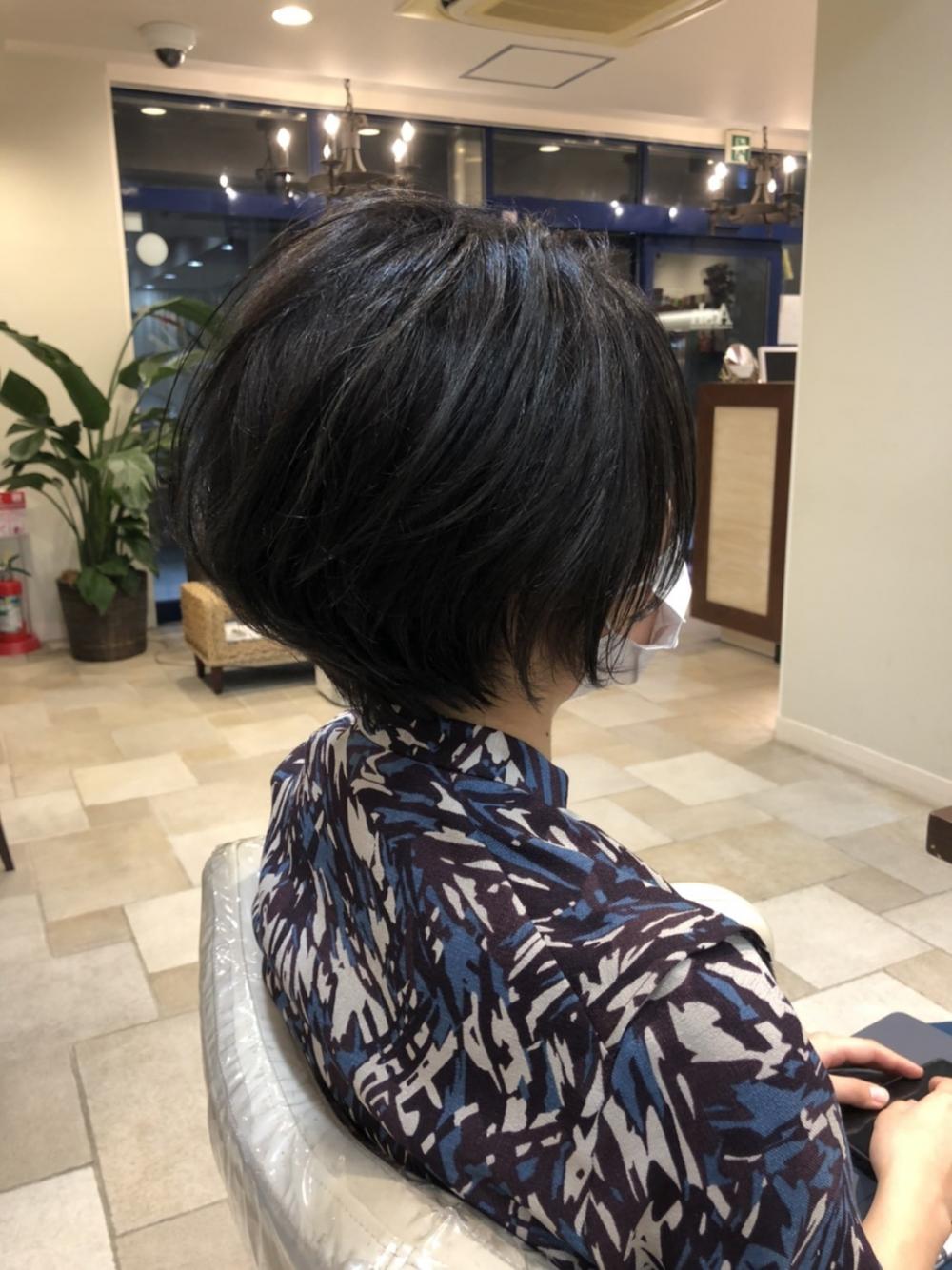 縮毛多毛でもできるショートボブ